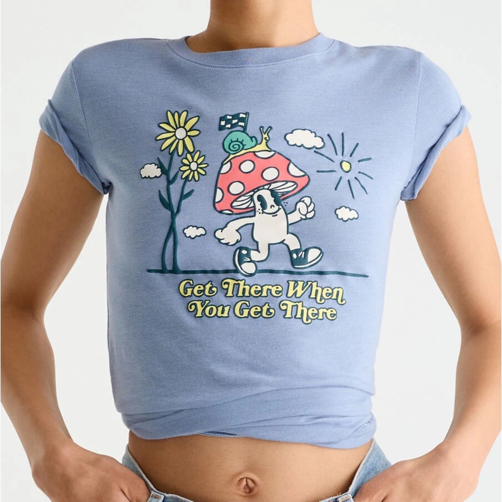 Aeropostale Gray Mushroom Graphic Tee